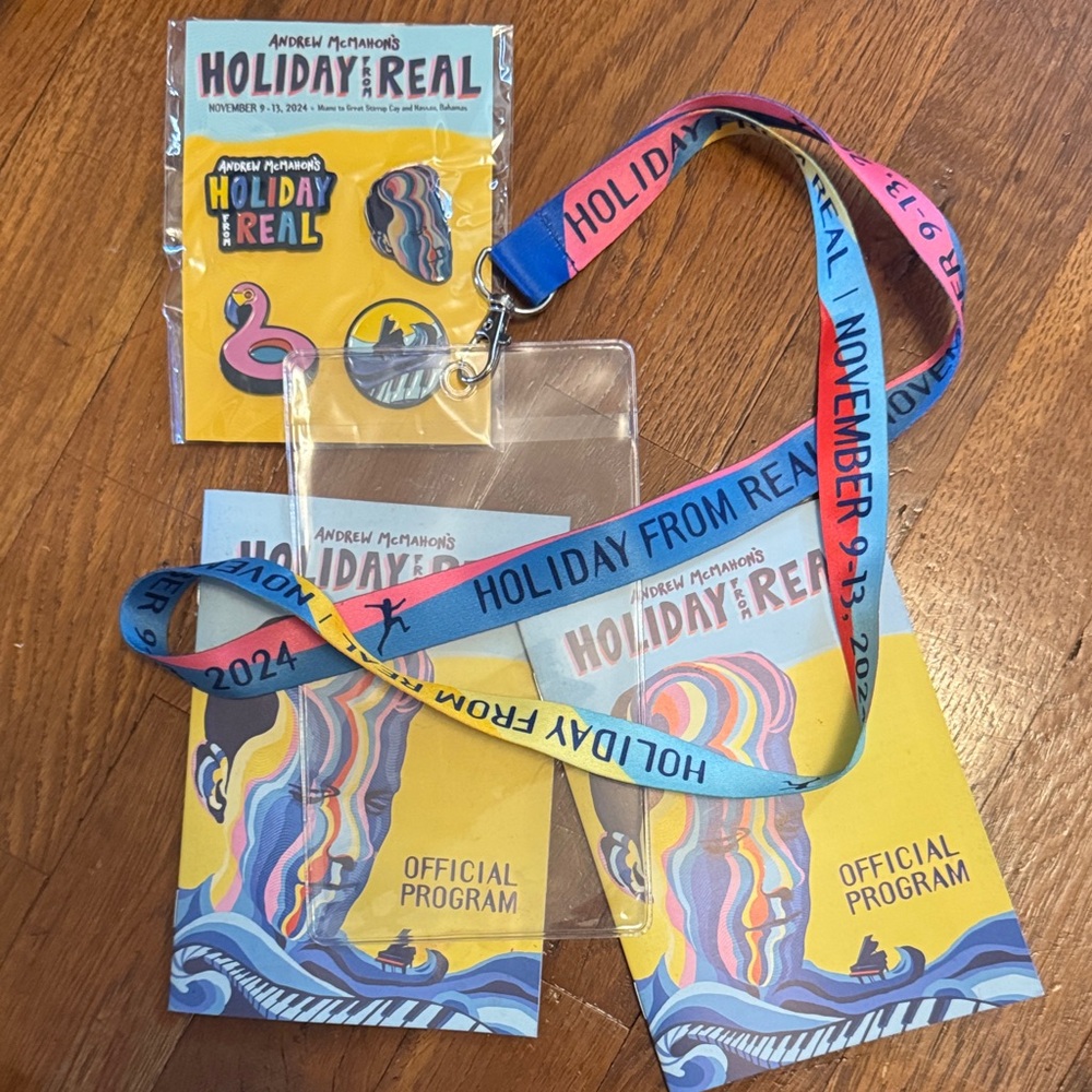 Holiday From Real Cruise Voyage 1 -  Lanyard, Program & Pin Set, Andrew McMahon